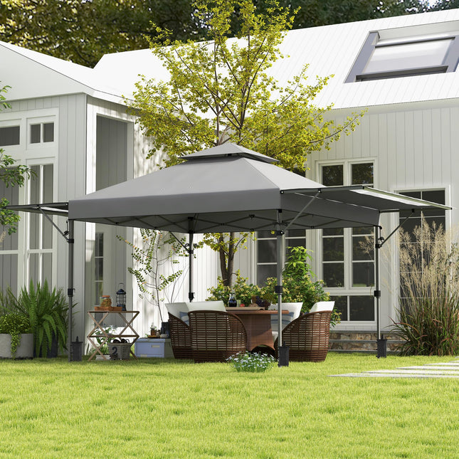 Large Pop Up Gazebo with Dual Awnings 5x3m - Blue