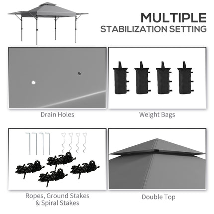 Large Pop Up Gazebo with Dual Awnings 5x3m - Blue