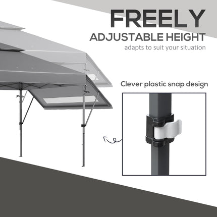 Large Pop Up Gazebo with Dual Awnings 5x3m - Blue