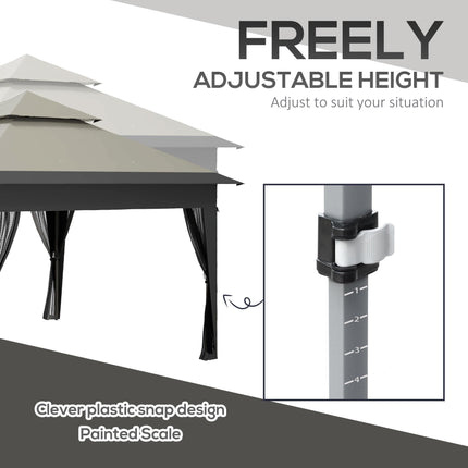3 x 3 Metre Pop Up Gazebo with Mosquito Netting and Sandbags - Grey