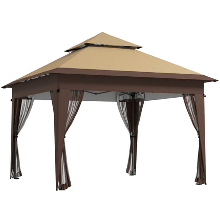 3 x 3 Metre Pop Up Gazebo with Mosquito Netting and Carry Bag - Khaki