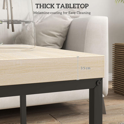 Coffee Table Set of 2 with 3.5cm Thick Oak Tabletops - Oak