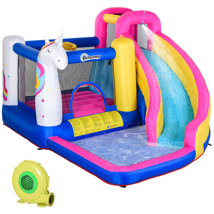 5 in 1 Bouncy Castle for Kids 3-8 Years with Blower - Multicoloured