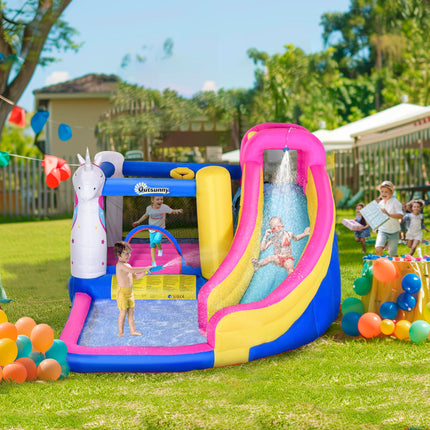5 in 1 Bouncy Castle for Kids 3-8 Years with Blower - Multicoloured