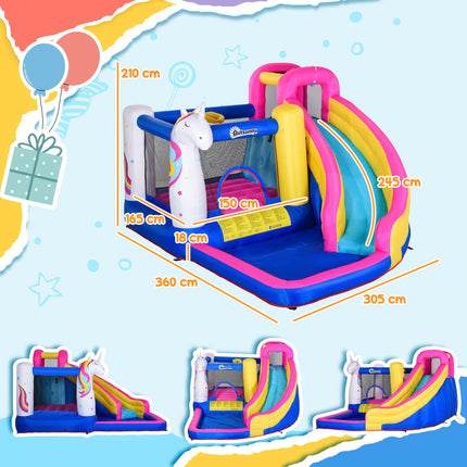 5 in 1 Bouncy Castle for Kids 3-8 Years with Blower - Multicoloured