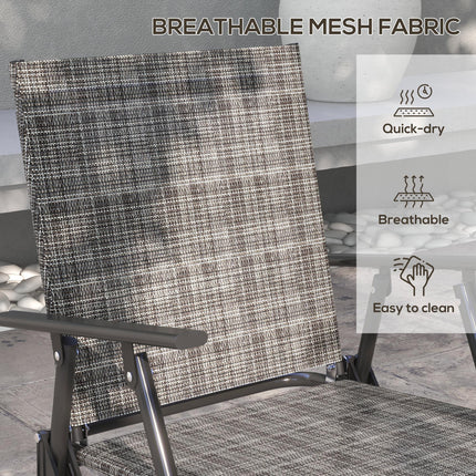 4 Piece Patio Furniture Set with Breathable Mesh Seats - Mixed Grey
