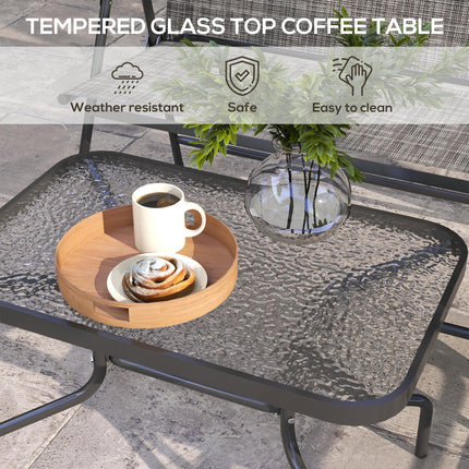 4 Piece Patio Furniture Set with Breathable Mesh Seats - Mixed Grey