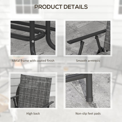4 Piece Patio Furniture Set with Breathable Mesh Seats - Mixed Grey