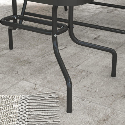 4 Piece Patio Furniture Set with Breathable Mesh Seats - Mixed Grey