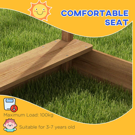 Wooden Kids Sandbox with Weather-Resistant Canopy and Accessories - Brown