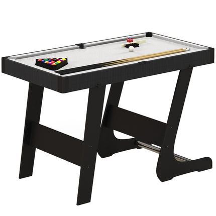 3.5ft Folding Snooker Pool Table with 2 Cues, 16 Balls & Accessories - Grey