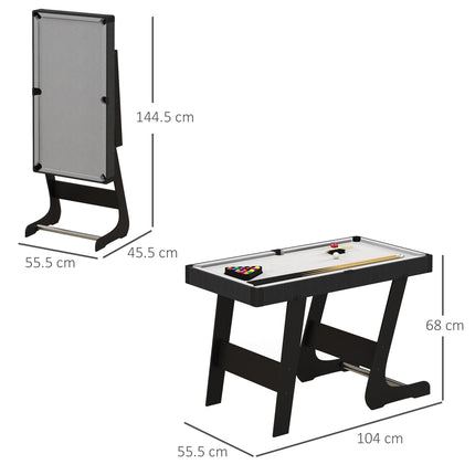 3.5ft Folding Snooker Pool Table with 2 Cues, 16 Balls & Accessories - Grey