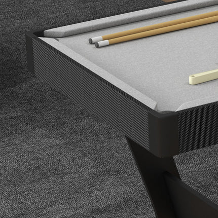 3.5ft Folding Snooker Pool Table with 2 Cues, 16 Balls & Accessories - Grey
