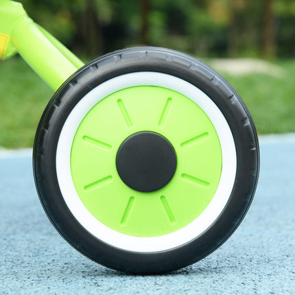 Adjustable Kids Tricycle with Basket and Bell for Ages 2-5 Years - Green
