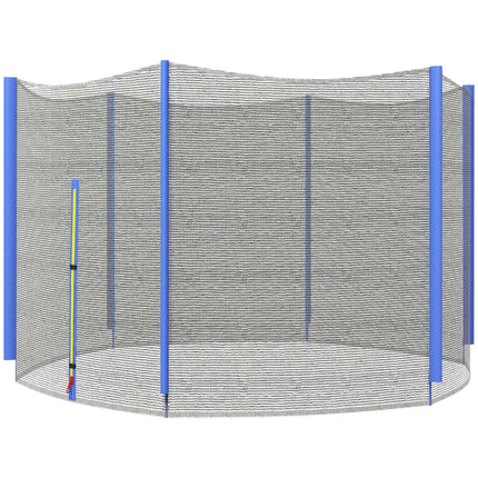 8ft Trampoline Replacement Net with 6 Plastic Pole Covers and Zipped Entrance - Blue