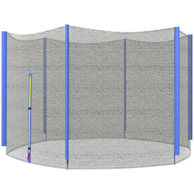 8ft Trampoline Replacement Net with 6 Plastic Pole Covers and Zipped Entrance - Blue