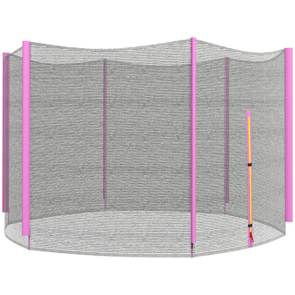 8ft Trampoline Replacement Net with Zipped Entrance & 6 Plastic Pole Covers - Pink