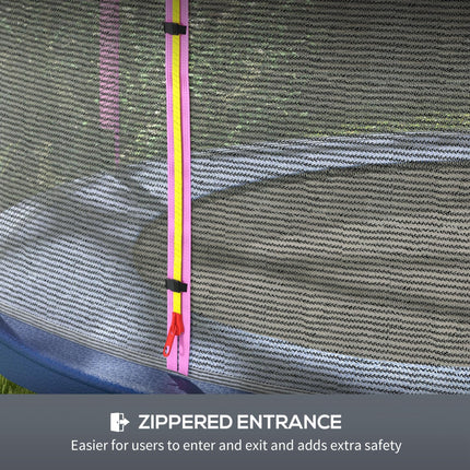 8ft Trampoline Replacement Net with Zipped Entrance & 6 Plastic Pole Covers - Pink