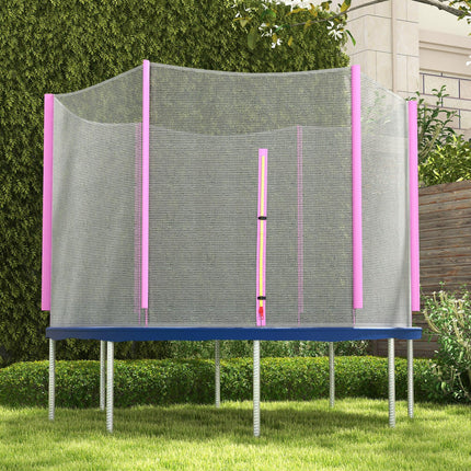 8ft Trampoline Replacement Net with Zipped Entrance & 6 Plastic Pole Covers - Pink