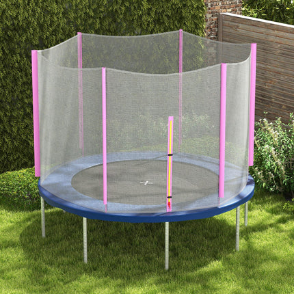 8ft Trampoline Replacement Net with Zipped Entrance & 6 Plastic Pole Covers - Pink