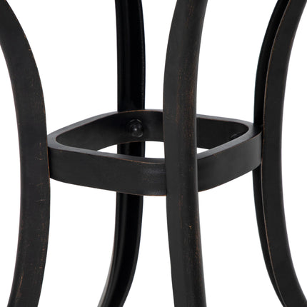 Cast Aluminium Square Bistro Side Table with Umbrella Hole - Bronze Tone