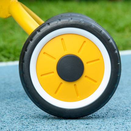 Adjustable Kids Tricycle with Basket and Bell for Ages 2-5 Years - Yellow