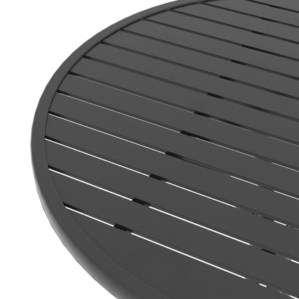 66cm Round Outdoor Patio Table with Galvanised Steel Frame - Black