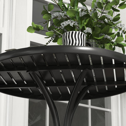66cm Round Outdoor Patio Table with Galvanised Steel Frame - Black