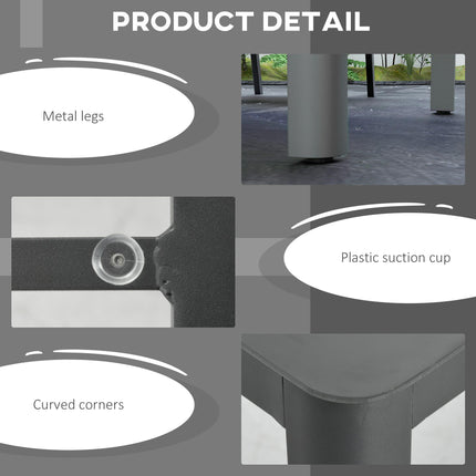 6 Seater Outdoor Dining Table with Tempered Glass Top - Grey