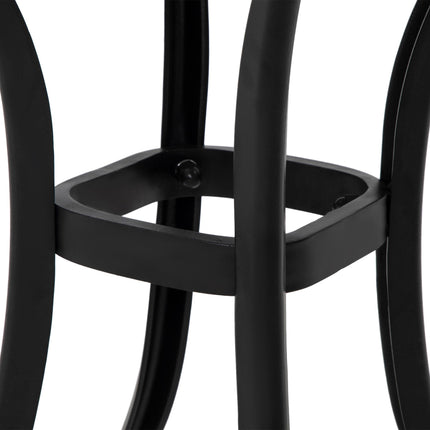Cast Aluminium Outdoor Bistro Side Table with Umbrella Hole 53x53cm - Black