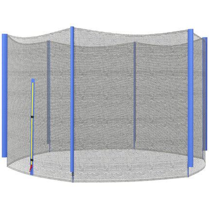 10ft Trampoline Replacement Net with 6 Pole Covers and Zipped Entrance - Blue