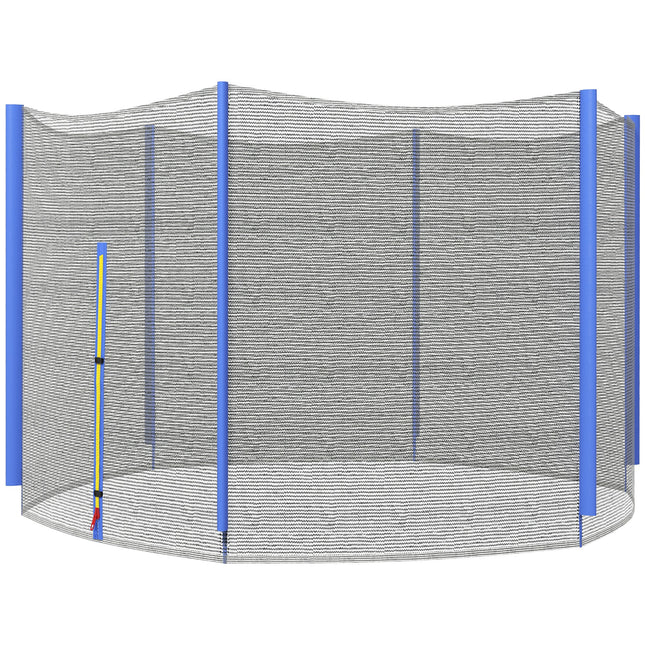 10ft Trampoline Replacement Net with 6 Pole Covers and Zipped Entrance - Blue