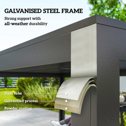 7 Piece Garden Dining Set with Metal Table & Stackable Chairs - Black