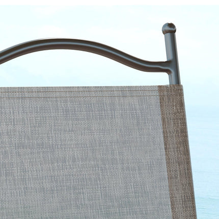 Set of Two Folding Garden Chairs, with Fabric Mesh Seats - Mixed Brown