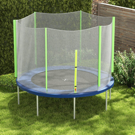 10ft Trampoline Replacement Net with 6 Plastic Pole Covers and Zipped Entrance - Green