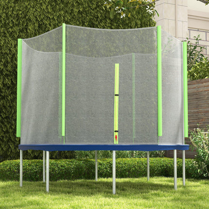 10ft Trampoline Replacement Net with 6 Plastic Pole Covers and Zipped Entrance - Green