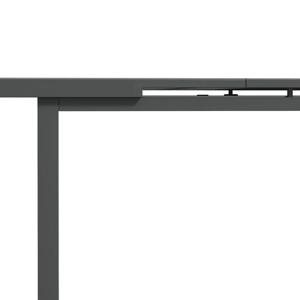 6-8 Seater Extending Aluminium Garden Table with Tempered Glass Top - Charcoal Grey