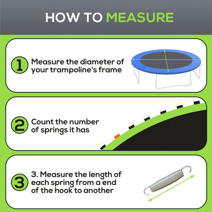 Replacement 12ft Trampoline Mat with 72 V-Hooks and Spring Pull Tool for 14cm Springs - Green