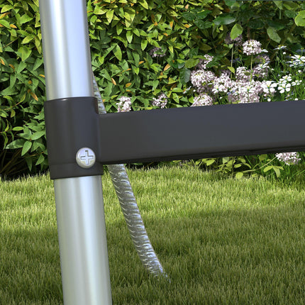 Galvanised Steel 2-3 Step Trampoline Ladder for 6-16ft Trampolines - Silver Tone