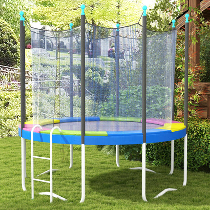8FT Trampoline Spring Cover Replacement Pad with Elastic Cord - Multi-Coloured