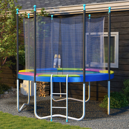 8FT Trampoline Spring Cover Replacement Pad with Elastic Cord - Multi-Coloured