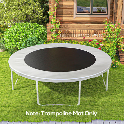 12ft Replacement Trampoline Mat with 72 V-Hooks and Spring Pull Tool for 14cm Springs - Black