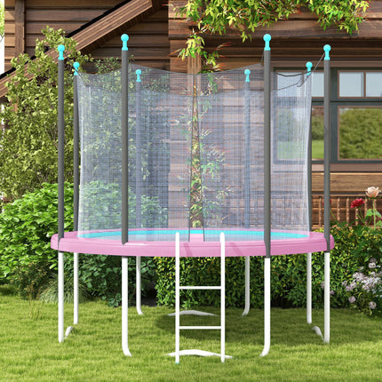 10FT Trampoline Spring Cover Replacement Pad with Elastic Cord Waterproof UV Resistant - Pink