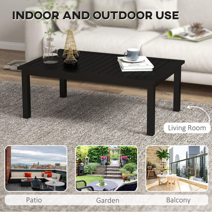 100cm x 60cm Aluminium Outdoor Coffee Table - Black