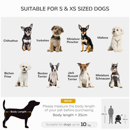3-in-1 Detachable Pet Stroller with Rain Cover, Foldable Carry Bag, Universal Wheels & Brake - Black and Gold Tone