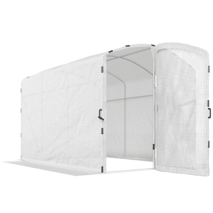 2 x 2 x 2m Polytunnel Greenhouse with UV-Resistant PE Cover and Galvanised Steel Frame - White