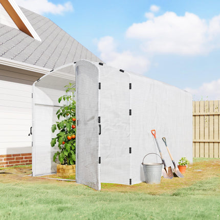 2 x 2 x 2m Polytunnel Greenhouse with UV-Resistant PE Cover and Galvanised Steel Frame - White