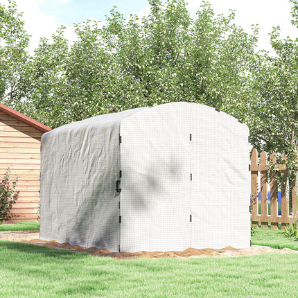 2 x 2 x 2m Polytunnel Greenhouse with UV-Resistant PE Cover and Galvanised Steel Frame - White