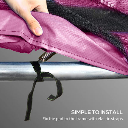 12FT Trampoline Spring Cover with Elastic Cord, Waterproof, UV & Tear Resistant - Pink