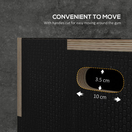 Multi-Faceted Jump Box, Wooden Step Up Box, for Home, Gym, Exercise, Black